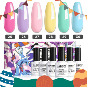 RARJSM ®Classic Color Gel Set |Cotton Candy Gel Nail Polish Kit| Set of 6 Light Neon Colors| 7.5ml 6pcs