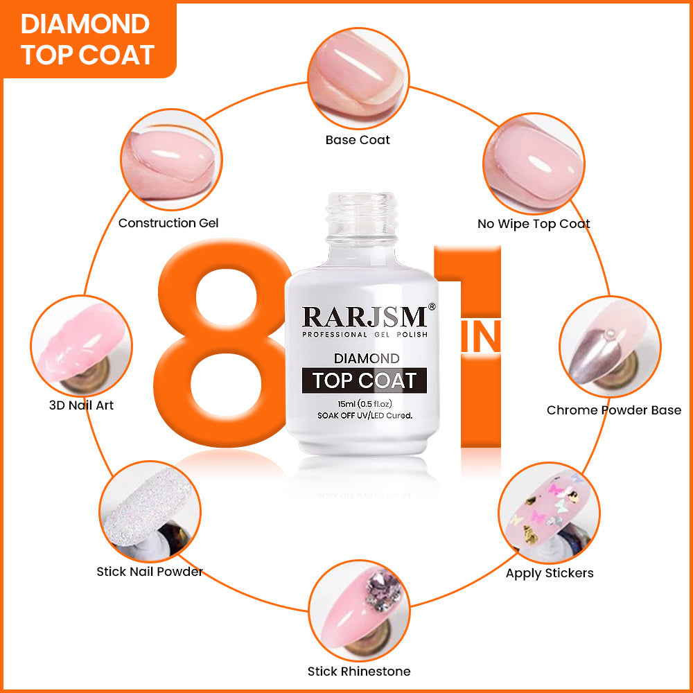 8 IN 1 No Wipe Diamond Top Coat 15ml