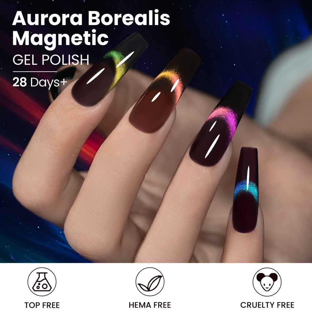 RARJSM neon color gel polish 28 days lasting multicolor aurora cat eye high-gloss shine TOP HEMA free