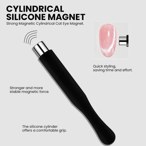 Cylindrical cat eye magnet features - stable magnetic force and ergonomic design