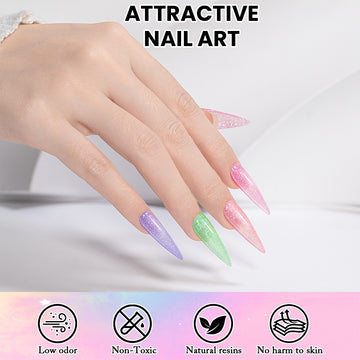 Ensemble de vernis gel Icy Diamond Crush - 6 couleurs pastel printemps-été 7,5 ml - RARJSM sans TPO ni HEMA