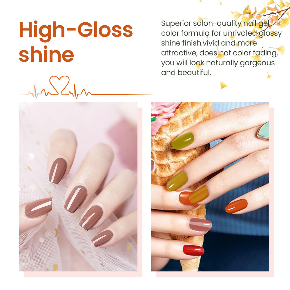 Gel-Nagellack der Autumn Sunshine-Serie, 6-Farben-Set, 7,5 ml