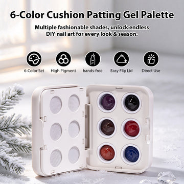 Winter Jewel Kissen-Palette mit Ombre-Art-Gel - 6 Beeren- und Edelsteintöne, TPO- und HEMA-frei
