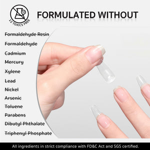 12 toxics free formaldehyde resin cadmium mercury xylene lead nickel arsenic toluene parabens FDA SGS certified