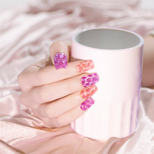 Blooming gel nail art watercolor marble effects purple pink rosy lavender moonlight creative patterns romantic design