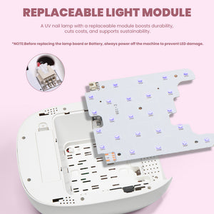 Diamond Lux Pro 72W UV LED nail lamp control panel timer display power button professional salon quality