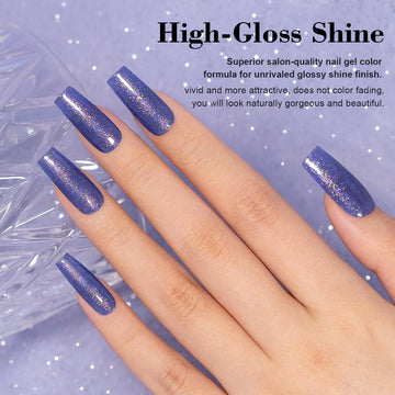 Flash Sale Bluish Purple Glitter Gel Nail Polish 15ml RAR743 - 57% OFF Limited Time Sale