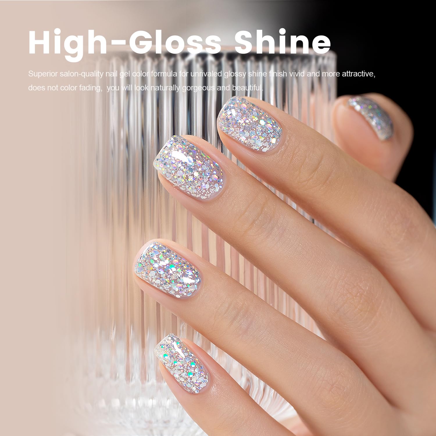 Flash Sale Crystal Snowfall Glitter Gel Polish 15ml - Limited Time 60% OFF