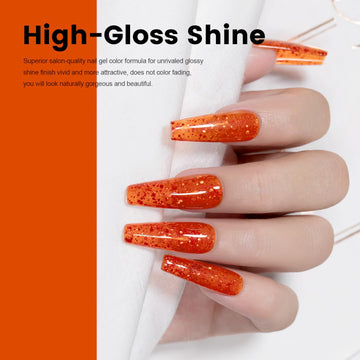 Feuriger Amber Jelly Glitzer-Gel-Nagellack, 15 ml, Nr. 946