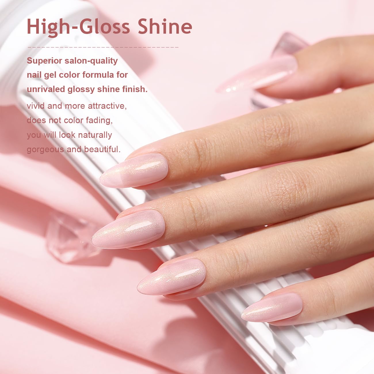 Esmalte de uñas en gel Sparkle Pink Gold Shimmer 15ml
