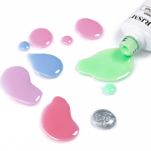 Spring whimsy macaron cat eye gel polish soft pastels translucent jelly texture mint blueberry lavender rose vanilla beam white topper
