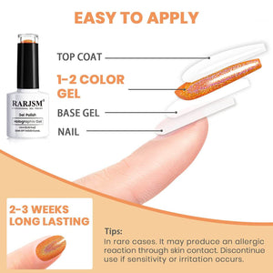 RARJSM ®6 Colors Orange Yellow Holographic Nail Gel Polish Set