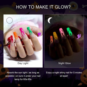 🎃Flash Sale🔥RARJSM ® Halloween Girls-6 Colors luminous Glow In The Dark Gel nail Polish Set|7.5ml 6pcs