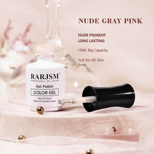 Rarjsm Gray Pink Classic nude Color Gel Nail Polish