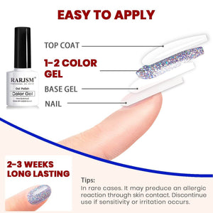✨NEW IN🔥RARJSM ® 6 Colors Brilliant fireworks Glitter Gel Nail Polish Set | 6pcs 7.5ml