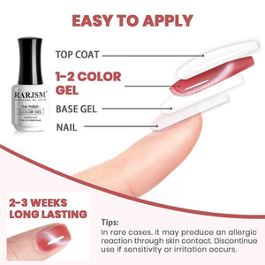 Nude Red Cat Eye Nails Ice Velvet Jelly Translucent Finish