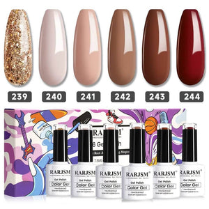 RARJSM ®Classic Color Gel Set | Winter Dark 6 Colors Collection Nail Polish Set | 7.5ml 6pcs