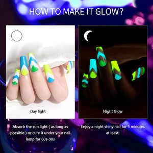 RARJSM ® Halloween 6 Colors Glow In The Dark Painting Nail Art Gel Liner Polish Set|8ml 6pcs
