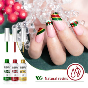 RARJSM ® Nail Art Gel Liner| Christmas Collection | 6 Colors Glitter Painting Nail Gel Polish Set|8ml 6pcs