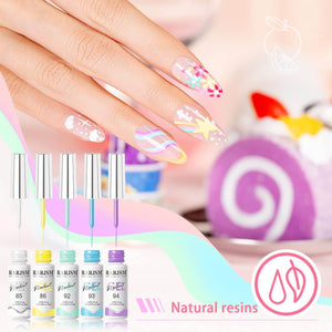 RARJSM ® Nail Art Gel Liner |Spring Summer collection | 12 Colors Pastel Color Painting Nail Gel Polish Set|5ml 12pcs