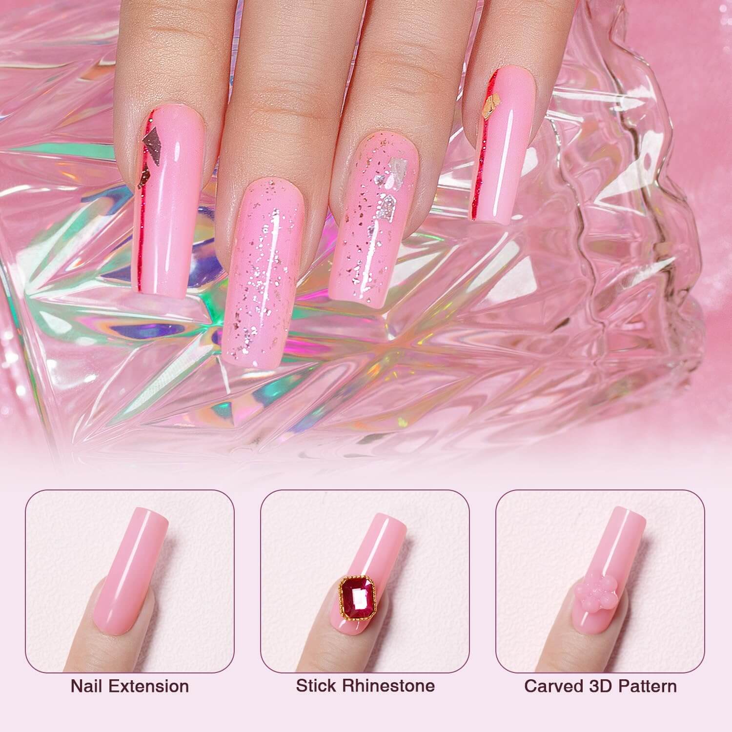 RARJSM ®Solid Builder Gel |Pink Purple Solid Building Extension Nail Gel | 15g