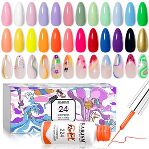 Spring-Summer Colors Collection | RARJSM ® 24 PCS Painting Nail Gel Polish Set | 5ml