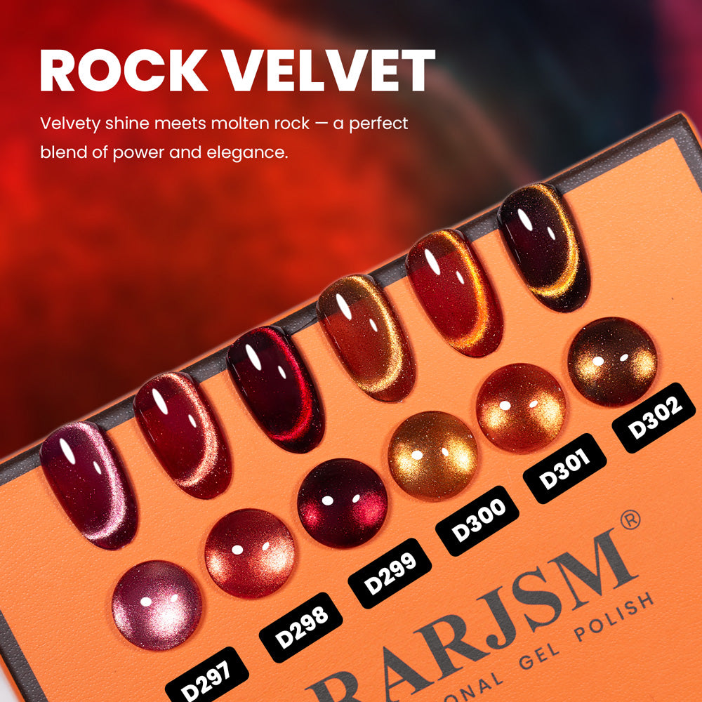 Rock Velvet – Autumn Shades Cat Eye Gel: 6 Shades + Magnet Tools for Stunning Nail Effects