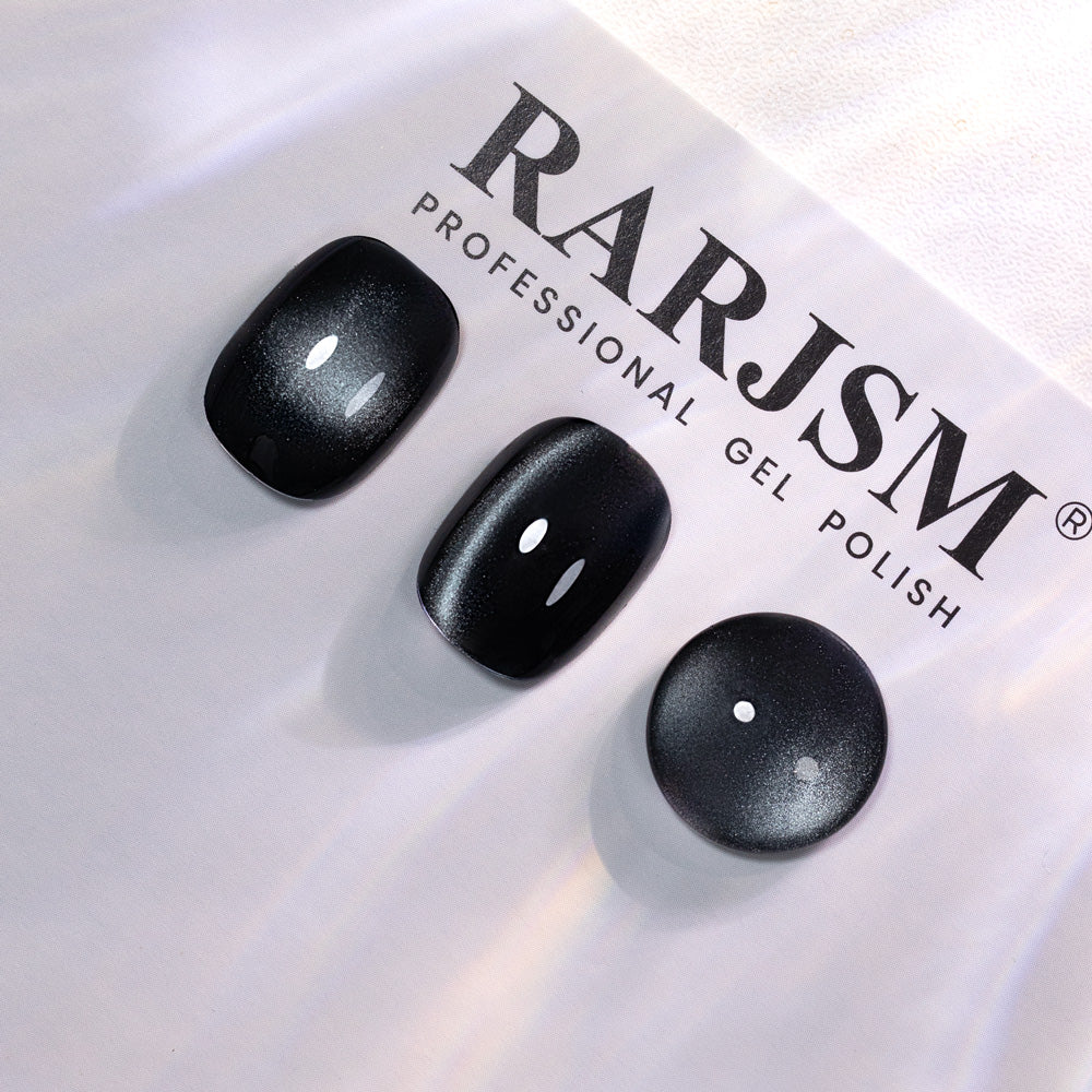 RARJSM Professional Gel Polish black silver glitter high-gloss shine naturally gorgeous beautiful elegant nail art
