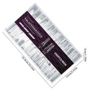 Nail extension forms storage box dimensions 25.8cm 10.16inch specifications 280 pieces 20 sizes organized case
