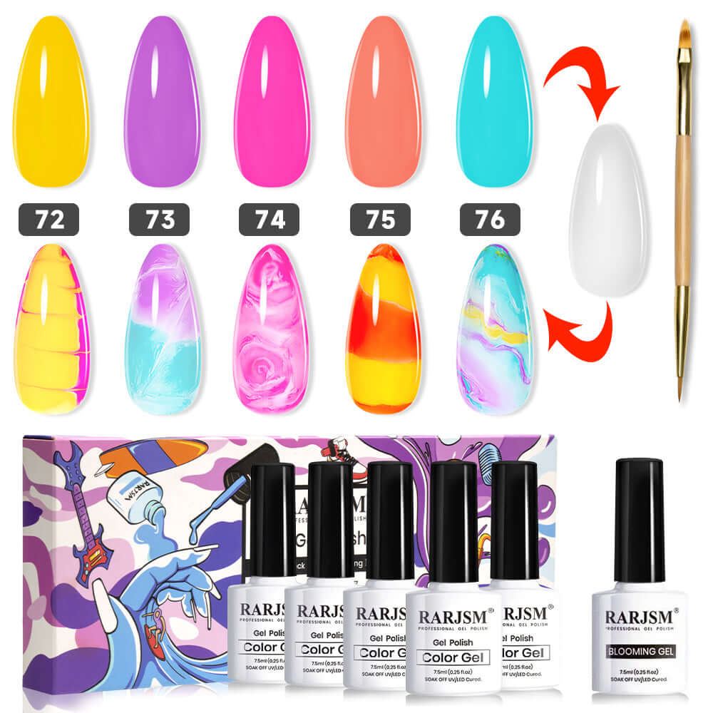 Bloom in summer-6 Colors Blooming Gel Nail Polish Set