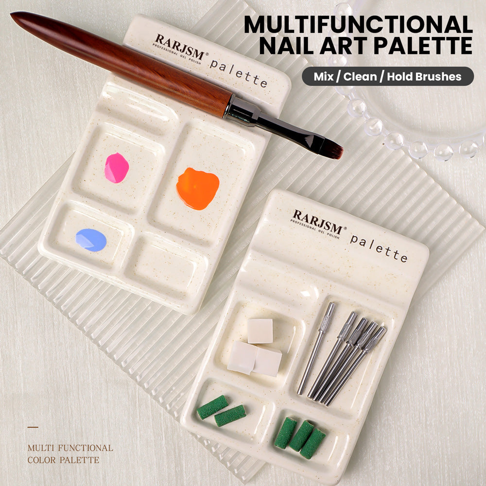 Flash Sale Ceramic Nail Art Mixing Palette - Multifunctional Gel Polish Tool Tray - 67% OFF Clearance