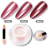 Rose Gold Cushion Chrome Nail Powder | Mirror, Starry & 3D Effect