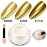 Polvere per unghie effetto chrome Gold Cushion | Effetti specchio, stellato e 3D