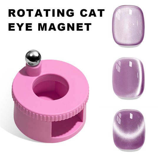 RARJSM Bacchetta Magnetica Rotante a 360° Occhio di Gatto - Effetto Perla di Vetro Rosa per Smalto Gel Occhio di Gatto
