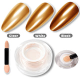 Coffee Gold Cushion Chrome Nail Powder | Mirror, Starry & 3D Effect