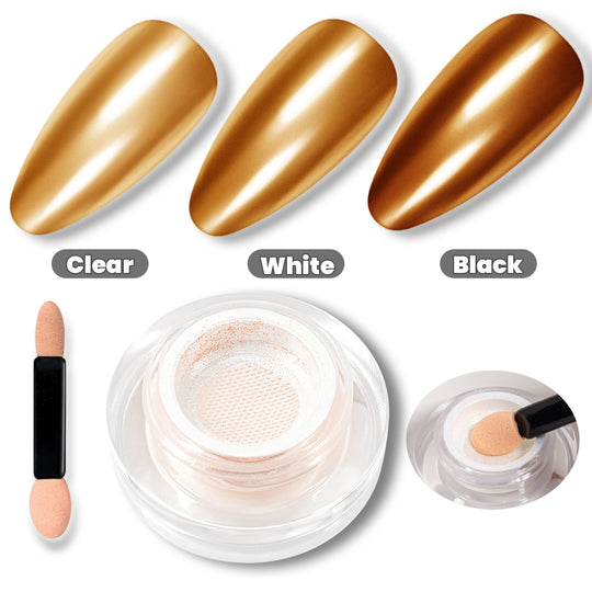 Coffee Gold Cushion Chrome Nail Powder | Mirror, Starry & 3D Effect