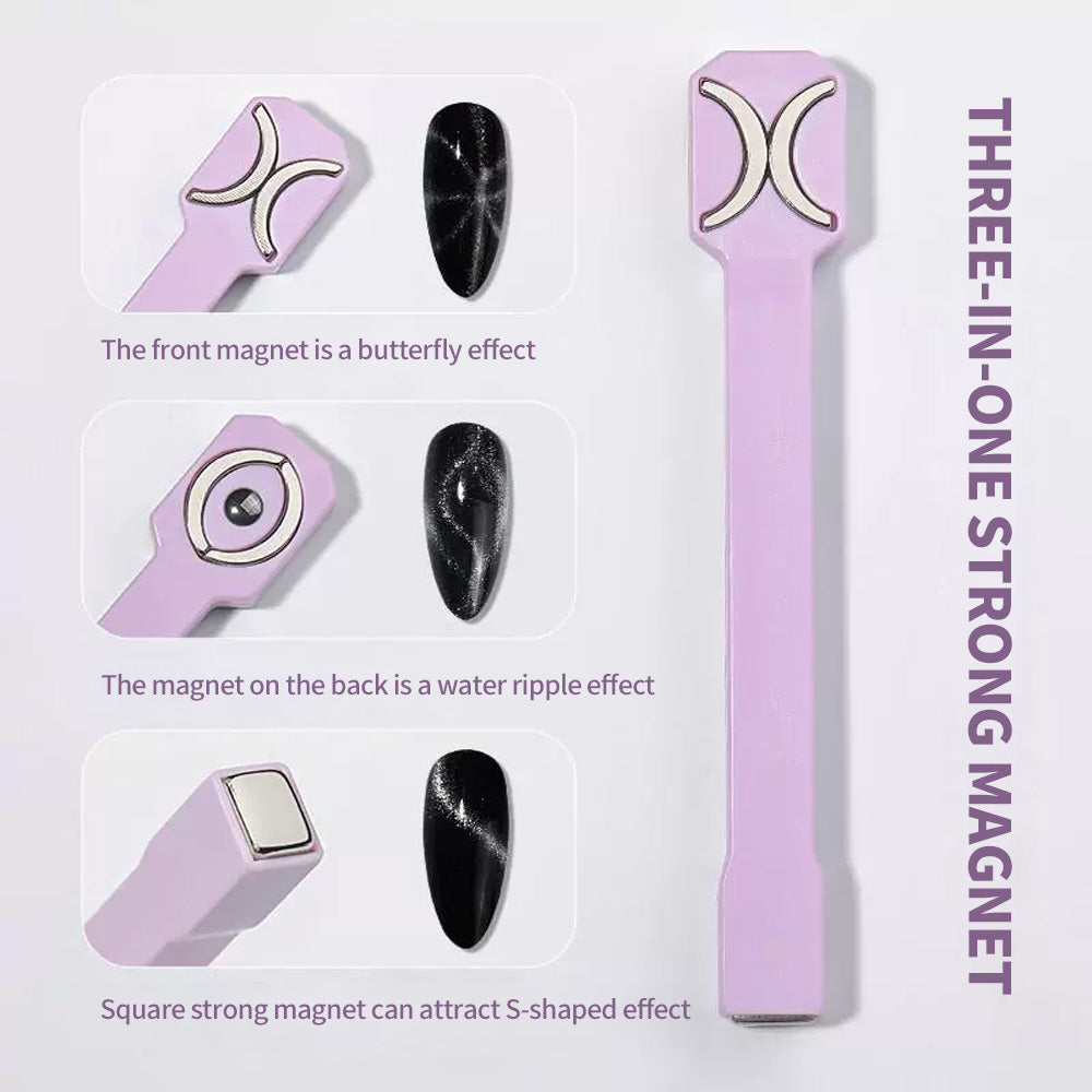 3-in-1 strong magnet specifications - front butterfly effect, back water ripple effect, square S-shaped magnet
