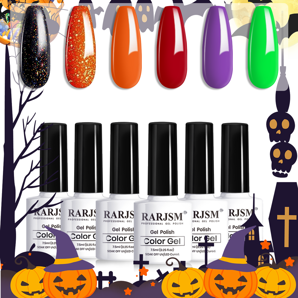 RARJSM ® Halloween Girl - 6 Shades Gel Nail Polish Set｜7.5ml 6pcs