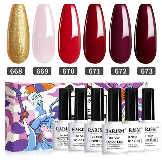 Série Mariage Rouge Vernis Gel Classique Ensemble de 6 Couleurs 7.5ml
