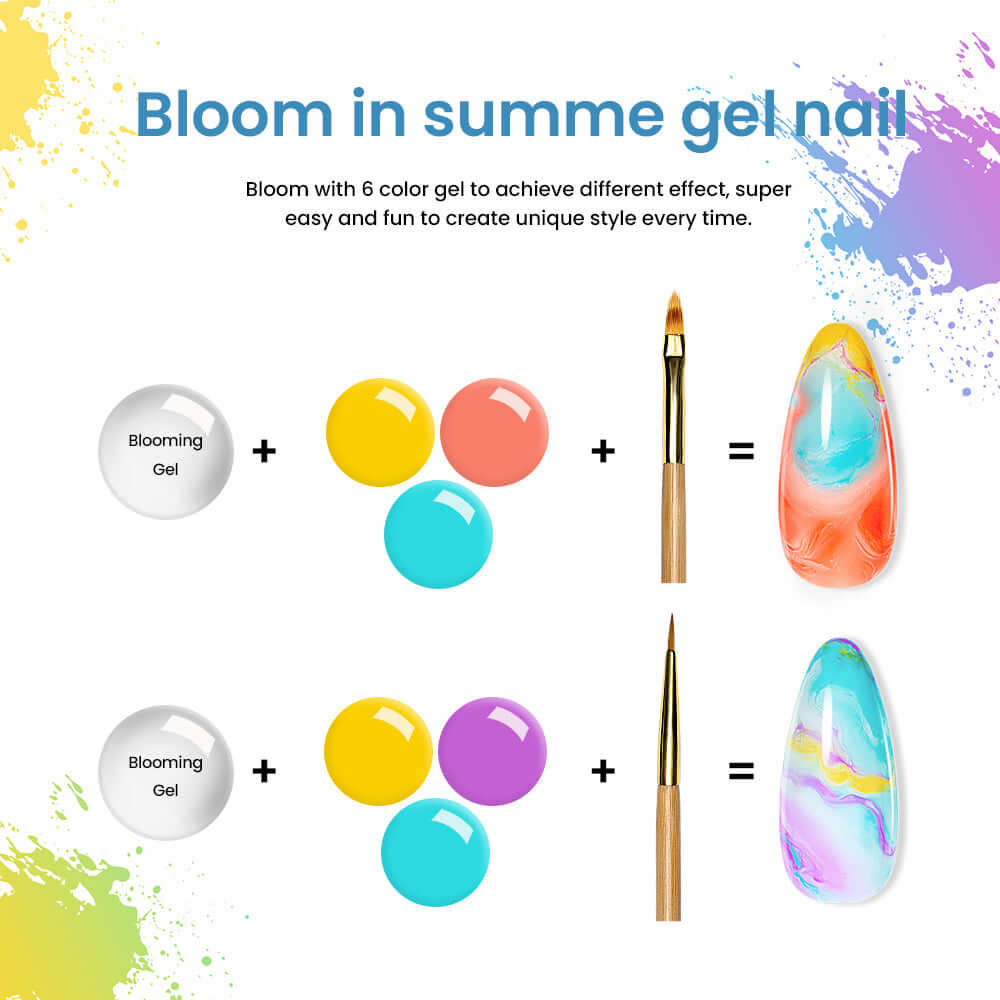 Bloom in summer-6 Colors Blooming Gel Nail Polish Set