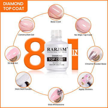8 IN 1 No Wipe Diamond Top Coat 15ml