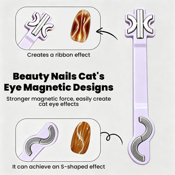 S-Shaped Ribbon Cat Eye Magnet | Dual-Head Strong Magnet for Nail Art