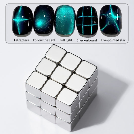 5 cat eye effects with 27-piece cube magnet - tetraptera, follow the light, full light, checkerboard, five-pointed star
