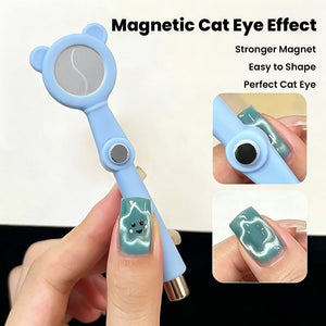 RARJSM cat eye magnet held over nails creating magnetic cat eye effect – stronger magnet, easy to shape
