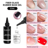 Gel de base de goma de fibra de vidrio 50ml - Constructor fortalecedor de extensiones de uñas