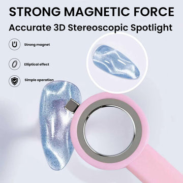 Ring Lollipop Cat Eye Magnet - Pink Circular Magnetic Wand for Cat Eye Gel Polish