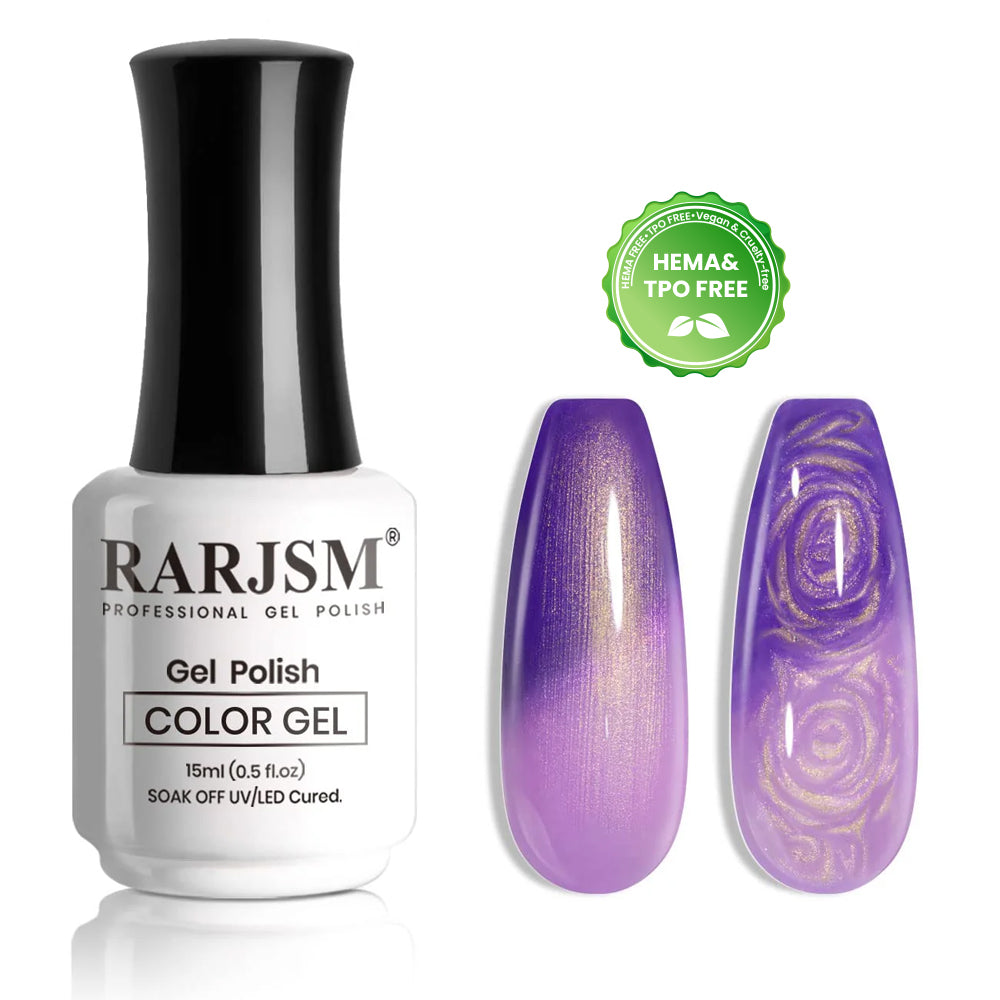 Amethyst Thermal R456 purple gel polish bottle 15ml with color changing swatch TPO HEMA free temperature activated
