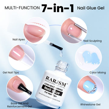 Gel colla per unghie a bassa temperatura per tips - Cristallino trasparente senza sensazione di tensione 15ml