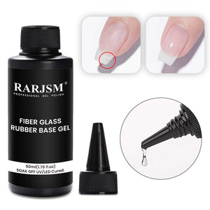 Fiber Glass Rubber Base Gel 50ml professional strengthening nail extension builder 50% glass fiber rubber texture

