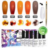Bloom in Fall-Juego de esmaltes de uñas en gel florecientes de 6 colores